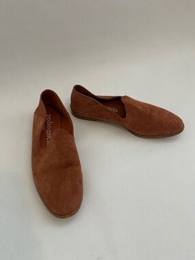Pedro Garcia Yoshi Soft Suede Loafer Flats Woman's 8.5 EU 39 Brown Leather